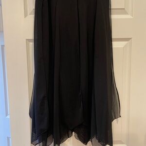 NWT Tribal Black Midi A-Line Skirt with Asymmetrical Hem for Cocktail